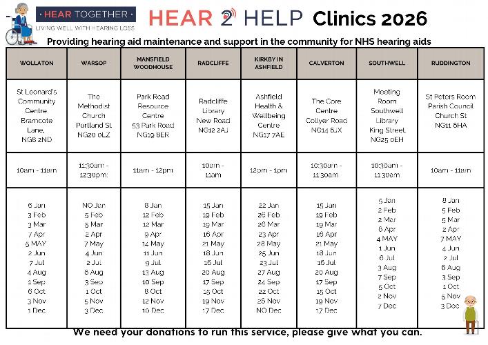 Hear 2 Help Clinic Dates 2026 We have just set all our Hear 2 Help clinic dates for 2026.